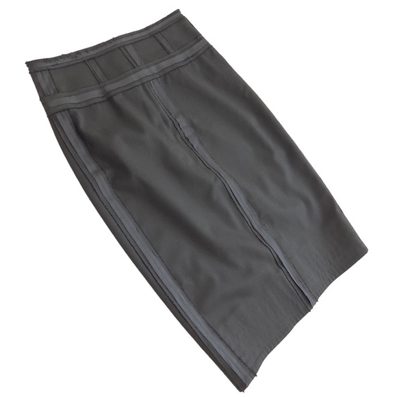 Robert Rodriguez Window Pane Straight Pencil Skirt Black - Picture 6 of 13